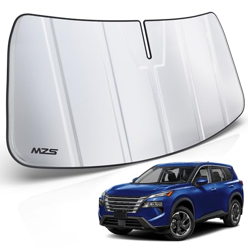MZS Windshield Sun Shade Compatible with Rogue 2021-2026, Foldable Car Front Window Sunshade with Storage Pouch, Sun Visor Shield Accessories for Interior Protector - size: Rogue 2021-2026