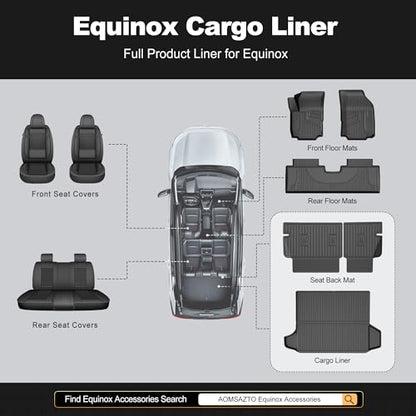 Cargo Liner and Backrest Mat for Chevy Equinox 2018-2024 - Custom Fit All Weather Trunk Mat Seat Back Cover - Car Accessories Interior Protection Rear Cargo Mat (Not for EV) - size: 2018-2024 Equinox