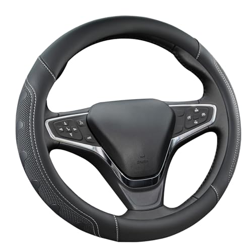 GIANT PANDA Car Steering Wheel Cover Customized for Chevy, Black and Gray Line - color: C-Black+Gray Line