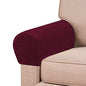 2 Pack Thick Velvet Stretch Armrest Covers for Chairs and Sofas - Non Slip Armchair Protectors, Burgundy - color: Burgundy
