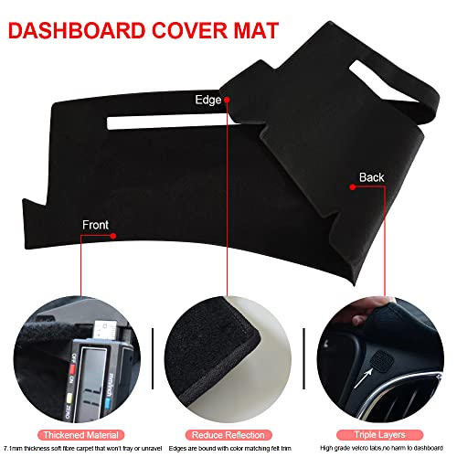 Dashboard Cover Dash Cover Mat Pad Compatible with 1999-2006 GMC Sierra/Chevy Chevrolet Silverado,2000-2006 GMC Yukon XL/Chevy Suburban Tahoe Avalanche(99-06, Black) - color: Black