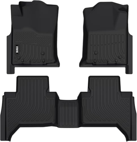 VIWIK Floor Mats for Toyota Tacoma 2005-2015, Automotive All Weather Floor Liners Custom Fit Toyota Tacoma Car Mats 1st and 2nd Row, Front & Rear Non-Slip Odorless TPE - style: Fit for 2005-2015 Toyota Tacoma