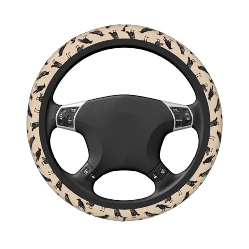 Goth Raven Elastic Steering Wheel Cover Non-Slip Breathable Steering Wheel Protector Fit Auto, SUVs, Truck - color: Goth Raven