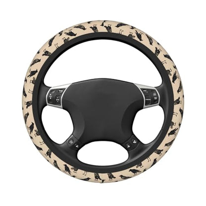 Goth Raven Elastic Steering Wheel Cover Non-Slip Breathable Steering Wheel Protector Fit Auto, SUVs, Truck - color: Goth Raven