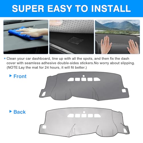 Autorder Gray Dashboard Cover Mat for 2007-2013 Chevy Chevrolet Silverado/GMC Sierra with Two Glove Boxes Accessories Dash Cover Upgrade Polyester Dash Mat Sunshade Glare UV Rays Protector - size: Gray 07-13 Silverado 2 Glove Boxes