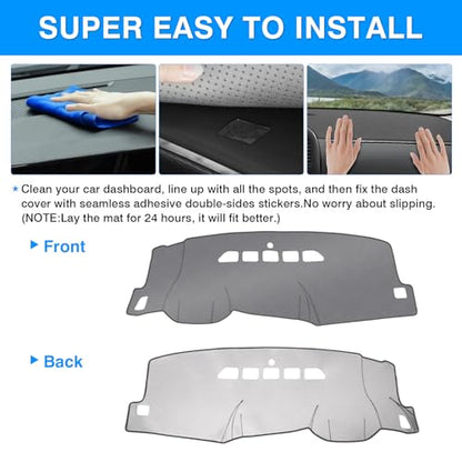 Autorder Gray Dashboard Cover Mat for 2007-2013 Chevy Chevrolet Silverado/GMC Sierra with Two Glove Boxes Accessories Dash Cover Upgrade Polyester Dash Mat Sunshade Glare UV Rays Protector - size: Gray 07-13 Silverado 2 Glove Boxes