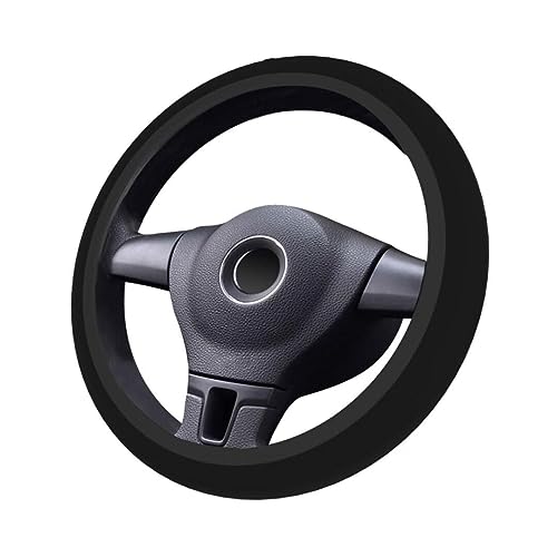 Elastic Stretch Steering Wheel Cover,Warm in Winter and Cool in Summer, Car Universal 15 inch, Microfiber Breathable Ice Silk, Anti-Slip, Odorless, Easy Carry,Black - color: Black