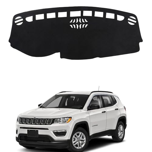 Dashboard Mat Cover for Jeep Compass 2017-2021 Nonslip Center Console Sunshield Glare UV Rays Protector Accessories - size: Jeep Compass 2017-2021