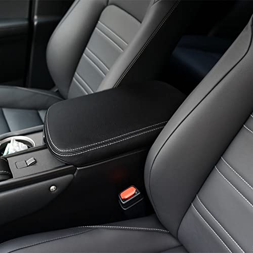 DEYTOP Center Console Cover for Lexus NX NX200t//NX300NX300h 2015-2021 Accessories Car Armrest Cover for Lexus NX NX300h/NX300/NX200t 2021 2020 2019 2018 2017 2016 2015 (Black with White Stitches)