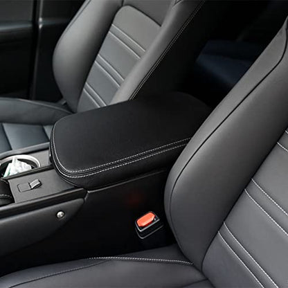 DEYTOP Center Console Cover for Lexus NX NX200t//NX300NX300h 2015-2021 Accessories Car Armrest Cover for Lexus NX NX300h/NX300/NX200t 2021 2020 2019 2018 2017 2016 2015 (Black with White Stitches)