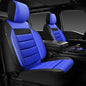 CAR PASS Leather Car Seat Covers Front Seats Only, Universal Fit Automotive Interior Waterproof 3D Foam Back Support Car Seat Covers for Trucks Vans and SUVs Airbag Compatible 2 Pieces Black Blue - color: Blue Black