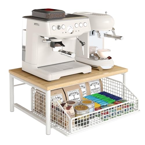 Funecy Coffee Pod Drawer,Coffee Machine Storage Rack,Home Kitchen Counter Coffee Bar Organizer,Storage Basket Drawer (White) - color: White