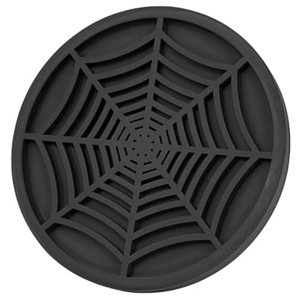 4 Pack Car Cup Holder Coasters, Cute and Creativity Cup Holder Insert Coaster Car Interior Accessories-2.75 inch Silicone Anti Slip Spider Web Car Coaster-Universal - color: Black2