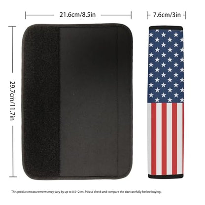 Dolyues American Flag Car Seatbelt Shoulder Pads for Adults Independence Day Comfort Seat Belt Covers 2 Pack All Weather Universal Protect Pads - color: American Flag