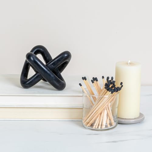 Creative Co-Op Modern Decorative Marble Link Knot, Black - color: Black