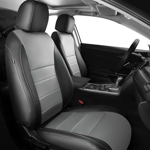 Seat Covers for Honda Civic Sedan 2022-2024 Touring &2025 2026 Hybrid Sport Touring, Faux leather Black Grey Leather Car Seats Cover Full Set for car - Rear Row 60/40 Split Bench - Black Grey - color: Black Grey, size: Sedan Touring 2022-2026