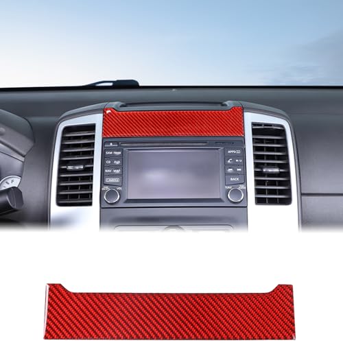 Car Central Control Navigation Screen Upper Panel Trim Strip Compatible with Nissan Frontier 2009-2017, Center Console GPS Screen Navigation Upper Panel Decorative Sticker Protector Cover Accessories - color: Red