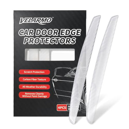 4PCS Car Door Edge Guards Universal 3D Carbon Fiber Texture Anti-Collision Scratch Protector Strips Flexible Silicone Trim with Nano Adhesive for Sedan SUV Truck Transparent - color: Transparent