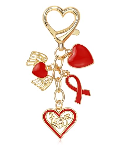 Key Chain Purse Charms - Bag Charms Keychain for Handbag, Car Keychain Wallet Accessories for Women - color: Angle Heart