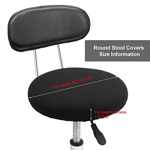 Tatuo Round Bar Stool Seat Covers Washable Stool Cushion Slipcover Elastic Bar Chair Covers for 14-17 Inch Chair (Black,4 Pieces) - color: Black