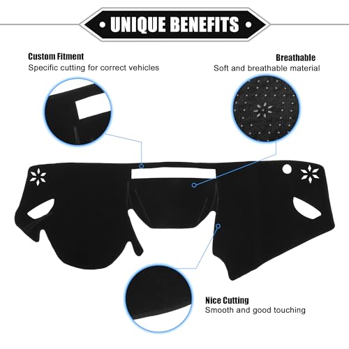 Car Dashboard Cover Mat Compatible for Subaru Impreza 2017-2020, Protective Polyester Black Center Console Interior Trim Dash Board Mat - color: Black