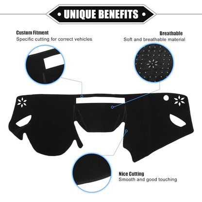 Car Dashboard Cover Mat Compatible for Subaru Impreza 2017-2020, Protective Polyester Black Center Console Interior Trim Dash Board Mat - color: Black