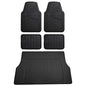 FH Group Premium Liners Tall Channel Trimmable All Weather Rubber Full Set Car Floor Mats (Black) w. Trimmable All-Season Cargo Liner (Black) - Universal Fit for Cars Trucks and SUVs - color: Black, style: With Cargo Mats