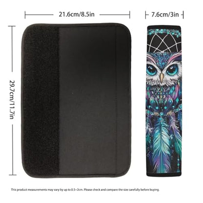 Dolyues Blue Car Seat Belt Pads Owl Pattern Seatbelt Cover for Women Custom Fit for Most Vehicle SUV Truck Sedan Shoulder Strap Padding 2 Piece Full Set - color: Blue Owl Pattern
