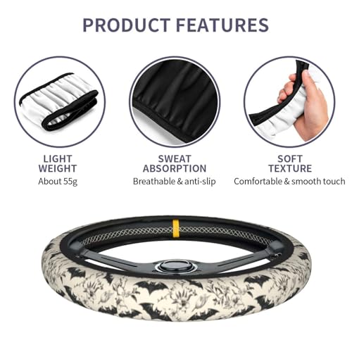 Halloween Steering Wheel Covers Non Slip Neoprene Universal 15 Inch Steering Wheel Protector Car Cover for Men Women - color: Halloween1