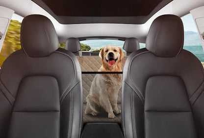 GXT Dog Back Seat Cover Protector for Cars SUV and Trucks with Mesh Window, Scratchproof Nonslip and Waterproof Material - color: Dark Khaki, style: Seat Cover Only