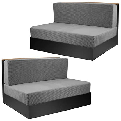 Tlswshsy RV Dinette Cushions Covers- RV Stretch Sofa Seat Slipcovers -Washable Loveseat Sofa Furniture Protector for RV Camper Car Bench (Grey 2 Backrest Covers & 2 Bench Covers) - color: Grey