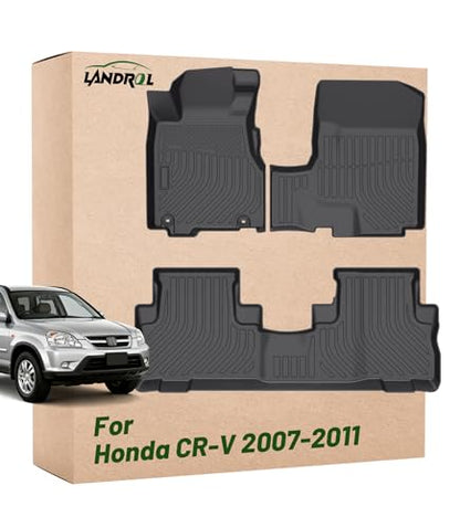 Car Floor Mats Replacement for Honda CR-V CRV 2007-2011 (LX/SE/EX/EX-L) Custom Fit Odorless Carpets Durable All Weather Protection Liners Automotive Accessories for Dad