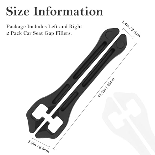 Car Seat Gap Filler 2-Pack, Universal Car Seat Gap Filler Organizer, Seat Gap Plug – Fills Gap Between Seat & Console (Premium Black) - color: Premium Black