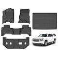 GINOWY-Floor Mats & Cargo Liner for Chevy Suburban/GMC Yukon XL 2015-2020 (2nd Row with Bench Seat), TPE All Weather Suburban Car Mats, Custom Non-Slip Trunk Mat Liners Suburban Accessories Black - style: 4) for Chevy Suburban 2015-2020 Full Set