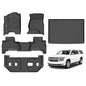GINOWY-Floor Mats & Cargo Liner for Chevy Suburban/GMC Yukon XL 2015-2020 (2nd Row with Bench Seat), TPE All Weather Suburban Car Mats, Custom Non-Slip Trunk Mat Liners Suburban Accessories Black - style: 4) for Chevy Suburban 2015-2020 Full Set
