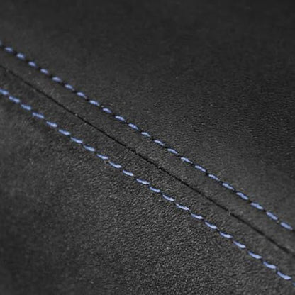 1 Piece Car Armrest Cushion Pad Memory Foam Center Console Armrest Cover Cushion Compatible with Hyundai Elantra 2021-2024 Accessories(Blue Line Stitches) - color: Black Covering Blue Line Stitches Armrest Cushion