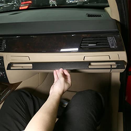 x xotic tech 1pc Genuine Carbon Fiber Car Interior Copilot Cup Holder Strip Cover Trim Compatible with BMW 3 Series E90 E92 E91 E93 2005-2012