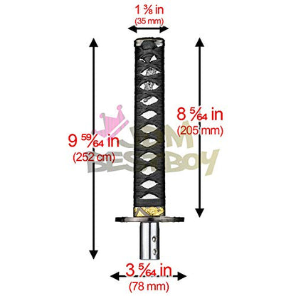 JDMBESTBOY Samurai Sword Black White Shift Knob Shifter Alloy Katana Adapter Universal 20cm - color: Black White, size: 20cm