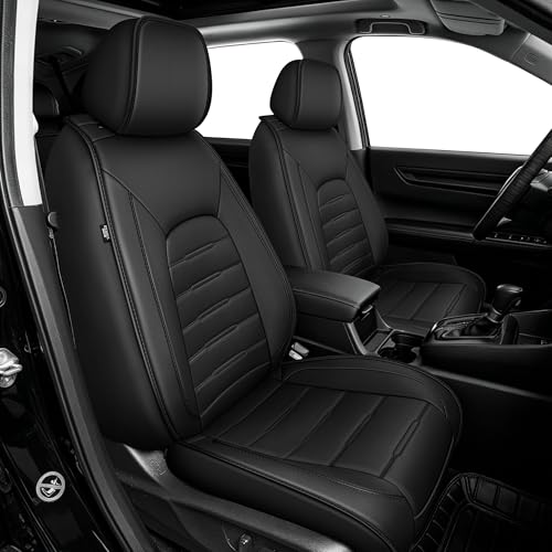 TTX LIGHTING Custom Fit Seat Covers for Honda CRV 2023 2024 2025 2026 All Models Faux Leather Full Set Black - size: 7.CR-V 2023-2026 5 Seat Full Set