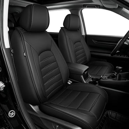 TTX LIGHTING Custom Fit Seat Covers for Honda CRV 2023 2024 2025 2026 All Models Faux Leather Full Set Black - size: 7.CR-V 2023-2026 5 Seat Full Set