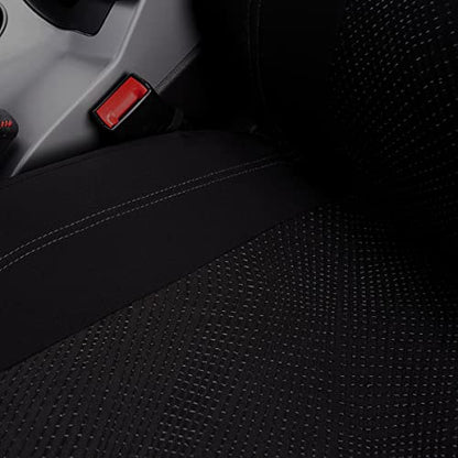 Flying Banner Car Seat Covers Full Set Universal fit Most Car,Truck,SUV and Van Comfortable Airbag Compatible Jacquard & Polyester (Full Set - Low Back, Black Gray Thread) - color: Black Gray Thread