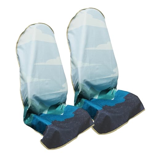 Waterproof Car Seat Cover for Front Seats, Protector for Cars SUVs Trucks, Sweat Towel Seat Covers Bucket for Gym,Workout,Beach,Hiking,Running and Swimming (Mountains, 2PCS) - color: Mountains, size: 2PCS Front Seat Towel