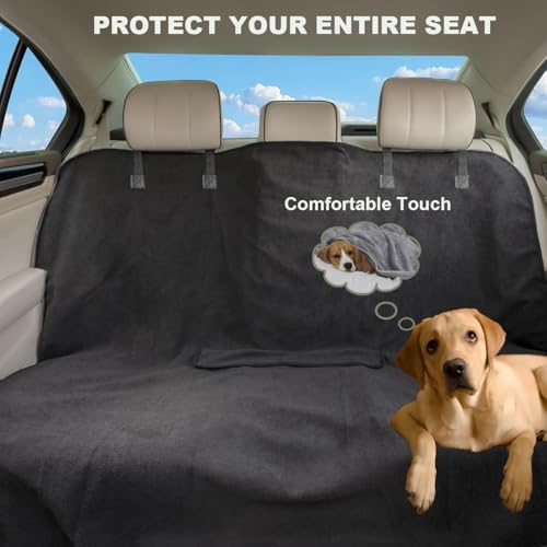Waterproof Backseat Cover for Car Trucks Van SUV Jeep,Rear Bench Towel Seat Covers,(Grey) - color: Grey