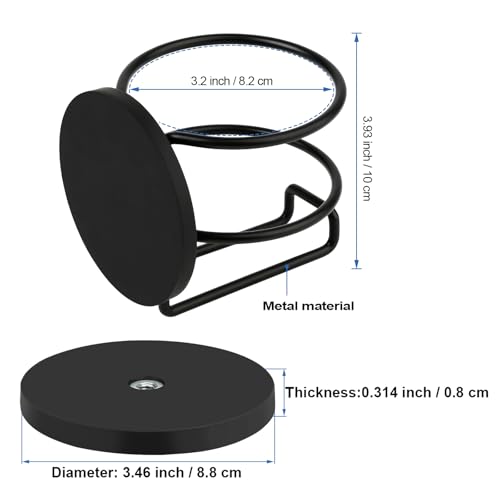 Magnetic Cup Holder,Heavy Duty Metal Drink Holder,3.46 inch / 8.8 cm Strong Base,Bottle Holder for Refrigerator/Treadmill/Truck/Tractor/Forklift/Boat/Bus/Car (Side Magnetic) - size: 1 Pack, style: Black-side magnetic