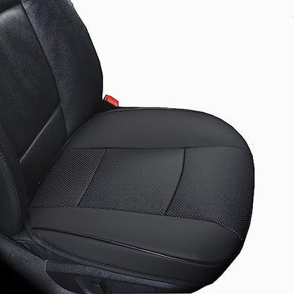 Luxury PU Leather Car Seat Cover Protector Front, Bottom Single Seat Cover-Compatible with 90% Vehicles (Width 20.8 ×deep 21×Thick 0.2 inch) (Black) - color: Black