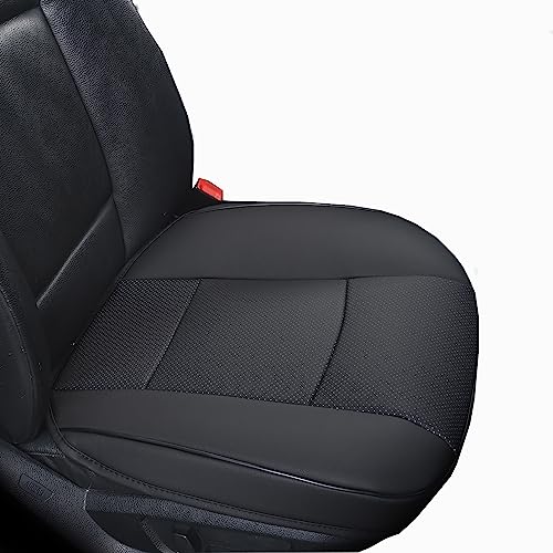 Luxury PU Leather Car Seat Cover Protector Front, Bottom Single Seat Cover-Compatible with 90% Vehicles (Width 20.8 ×deep 21×Thick 0.2 inch) (Black) - color: Black