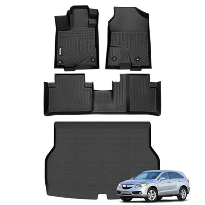 All Weather Floor Mats & Cargo Liner for Acura RDX 2013 2014 2015 Custom Fit Waterproof Durable Easy to Clean fit for Acura RDX 2013-2015 Accessories Black - style: 43|For Acura RDX | 2013-2015 | Set