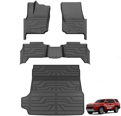 KARPAL Floor Mats Fit for Toyota 4Runner 2025 2026 5-Seat (NOT fit Hybrid and 7-Seat), Custom Fit All Weather TPE Floor Liners, 1st & 2nd Row & Cargo Liner, 4 Runner TRD/SR5/Limited Accessories - style: 2025-2026 | For Toyota 4Runner (Not Hybrid) | 1st &