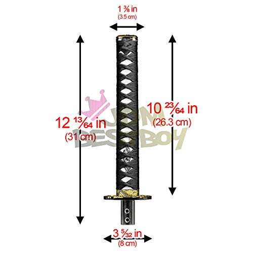 JDMBESTBOY Samurai Sword Black White Shift Knob Shifter Alloy Katana Adapter Universal 26cm - color: Black White, size: 26cm