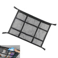 Car Ceiling Cargo Net, 20.87" x 31.49" Snap-on Roof Cargo & Trunk Organizer, Zip Seal Car Roof Storage Net for Road Trips, Universal for Most Cars, SUVs, Trucks (Black)
